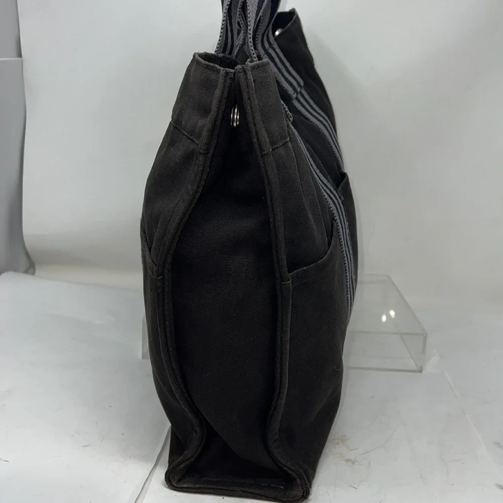 HERMÈS Toile Fourre-Tout MM Black Gray Tote - Picture 8 of 16